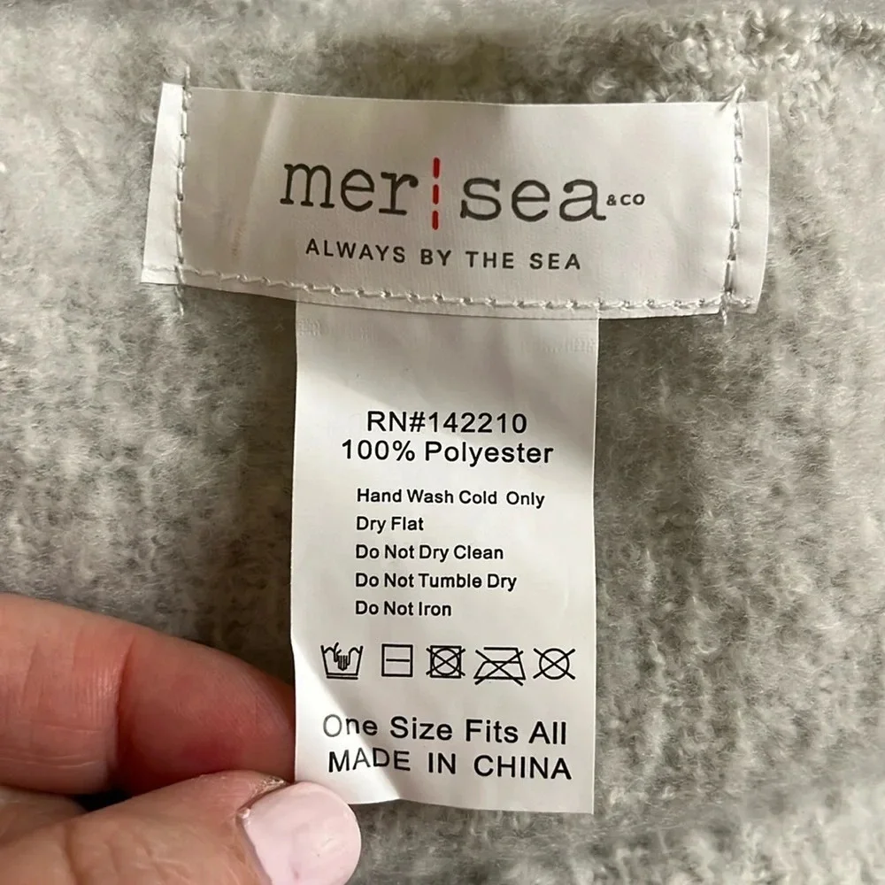 Mer-Sea Always by The Sea Grey Ombré oversized blanket wrap around fringe scarf